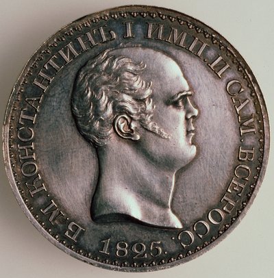 Rubel Konstantyna, Awers: Portret Konstantyna, 1825 autorstwa Unbekannt