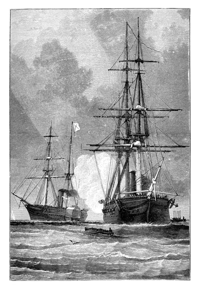 San Jacinto, zatrzymując Trent, 1861 autorstwa Unbekannt