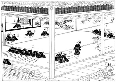 Shogun otrzymujący inwestyturę od cesarskiego posła, Japonia, 1904 autorstwa Unbekannt