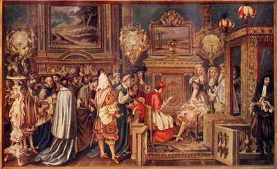 Król Słońce Ludwik XIV, Francji, ze swoim wspaniałym dworem, 1664, c1930. autorstwa Unbekannt
