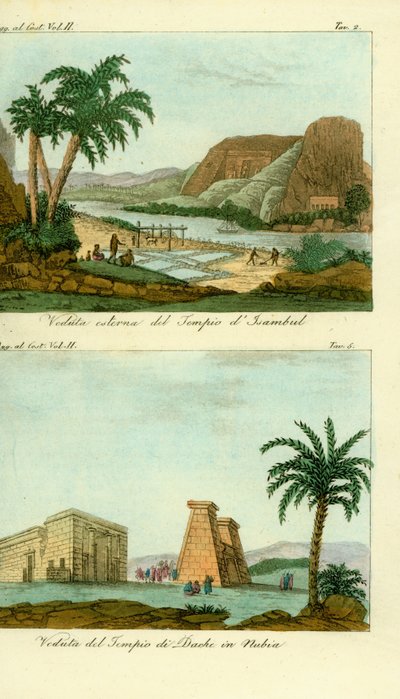 Świątynia Ramzesa II w Abu Simbel (Izambuł), Nubia i Świątynia Tota w Dakka, Nubia autorstwa Unbekannt