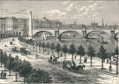 Nabrzeże Tamizy z igłą Kleopatry, 1896 autorstwa Unbekannt
