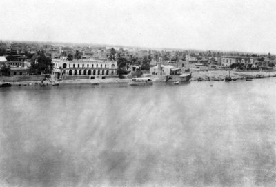 Rzeka Tygrys z 31. brytyjskiego szpitala ogólnego, Bagdad, Mezopotamia, I wojna światowa, 1918 autorstwa Unbekannt