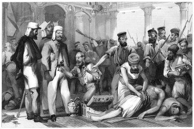 Korespondent „Timesa” przyglądający się zwolnieniu cesarza Bagha, 1858, ok. 1860 r. autorstwa Unbekannt