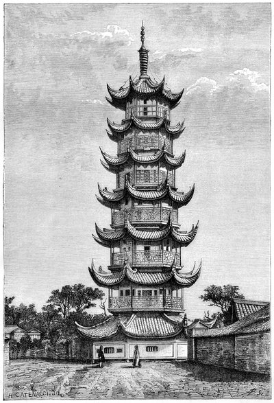 Wieża Long-Hua, Szanghaj, Chiny, 1895 r autorstwa Unbekannt