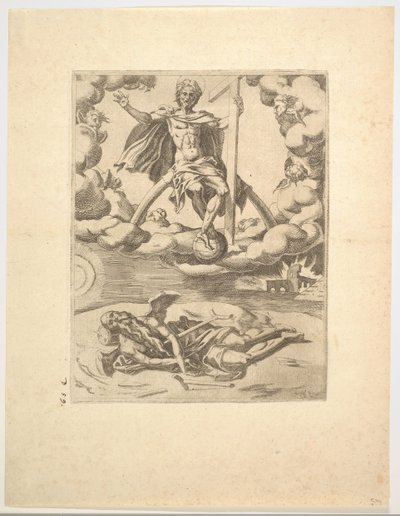 Triumf boskości lub wieczności z Triumfów Petrarki, ca. 1548-49. autorstwa Unbekannt