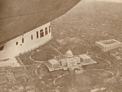 Amerykański sterowiec Los Angeles w locie nad Waszyngtonem, 1927 autorstwa Unbekannt