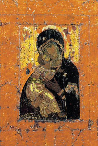 Madonna Włodzimierska, ikona bizantyjska, początek XII w. autorstwa Unbekannt