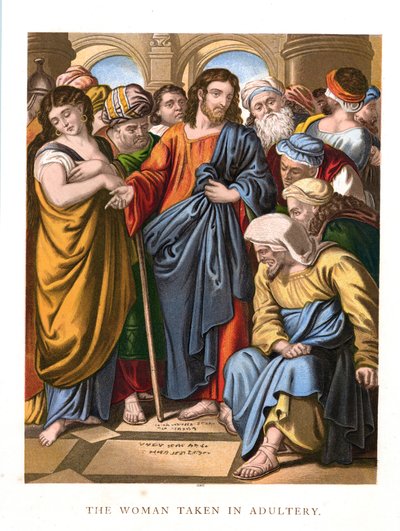 Kobieta przyłapana na cudzołóstwie, ok. 1860 r. autorstwa Unbekannt