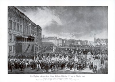 Wstąpienie na tron Fryderyka Wilhelma IV Pruskiego 15 października 1840, 1900. autorstwa Unbekannt