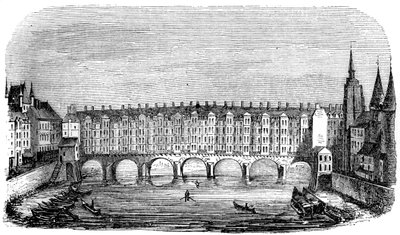 Starożytny Pont aux Changers, Paryż, Francja, ok. XVI w. 1849 r autorstwa Unbekannt