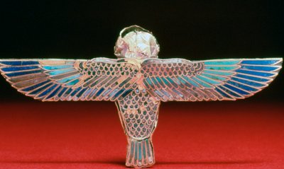 Tył złotego skrzydlatego amuletu ba, okres ptolemejski, Egipt, IV-I wiek p.n.e. autorstwa Unbekannt