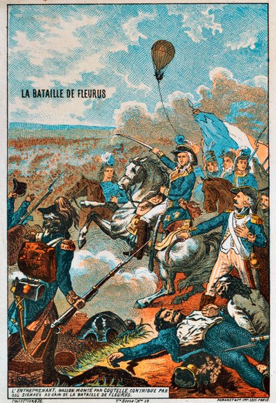 Balon Przedsiębiorca, pilotowany przez Coutelle, w bitwie pod Fleurus, 1794 1890 autorstwa Unbekannt