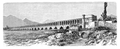 Most przez Zendeh-Rud, Isfahan, Iran, 1895 autorstwa Unbekannt