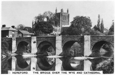 Most nad Wye i katedrą, Hereford, 1936 autorstwa Unbekannt