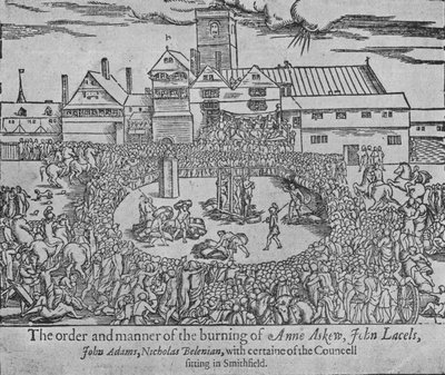 Spalenie Anny Askew, Johna Lascellesa, Johna Adamsa i Nicholasa Beleniana, 1546 1904 autorstwa Unbekannt