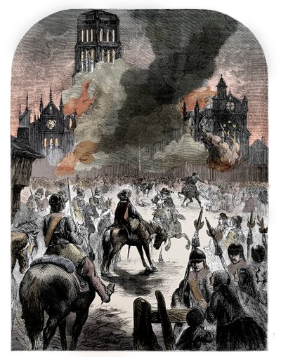 Spalenie katedry św. Pawła podczas Wielkiego Pożaru Londynu, ok. 1902 r. autorstwa Unbekannt