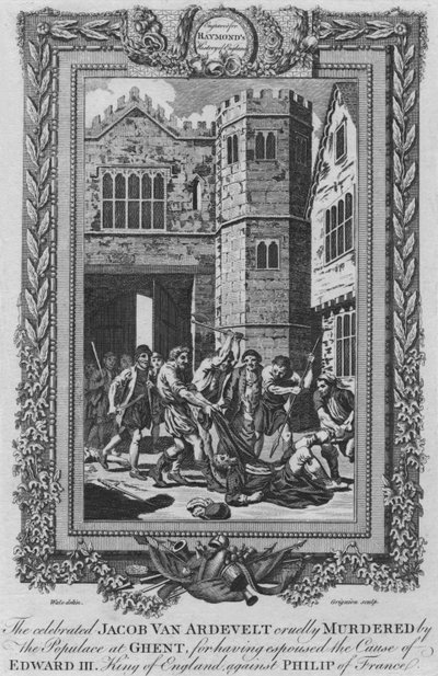 Słynny Jacob Van Ardevelt okrutnie zamordowany przez ludność w Gandawie, ok. 1787 autorstwa Unbekannt