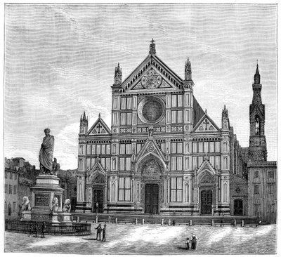 Kościół i plac Bazyliki Santa Croce, Florencja, Włochy, 1882 r. autorstwa Unbekannt