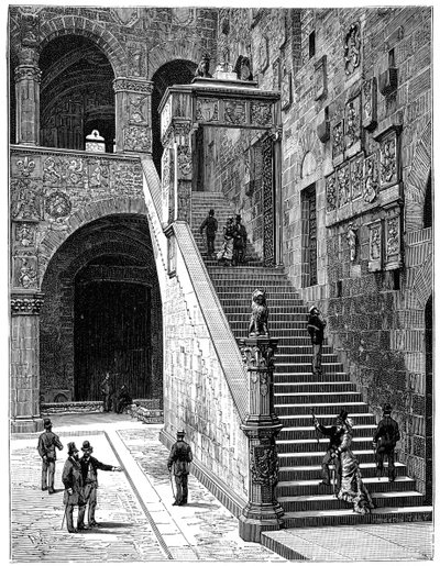 Dziedziniec Bargello, Florencja, Włochy, 1882 r. autorstwa Unbekannt