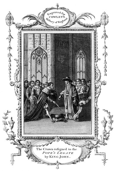 Korona zrezygnowana na rzecz legata papieża przez króla Jana 1167-1216, 1213 autorstwa Unbekannt