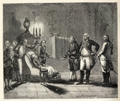 Śmierć Fryderyka II 17 sierpnia 1786 r. autorstwa Unbekannt