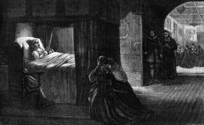 Łoże śmierci Olivera Cromwella, 3 września 1658, XIX wiek autorstwa Unbekannt