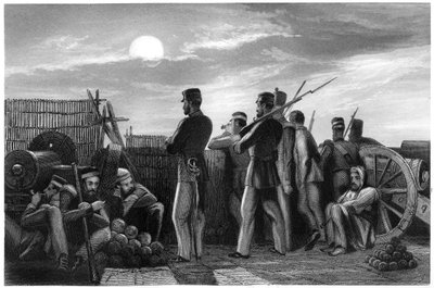 Obrońcy na straży, bateria pod Lucknow, 1857, c1860 autorstwa Unbekannt