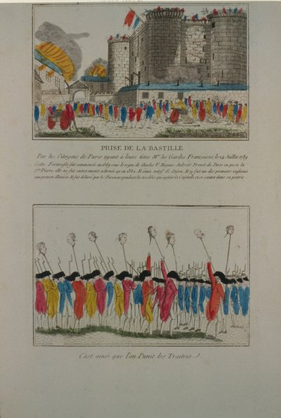 Zburzenie Bastylii, 14 lipca 1789, 1789 autorstwa Unbekannt