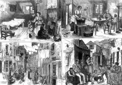 Mieszkania ubogich w Londynie, 1875 autorstwa Unbekannt