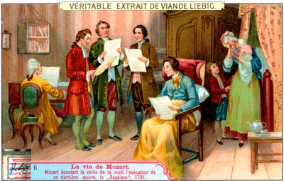 Umierający Mozart słuchający wykonania swojego Requiem, 1791, ok. 1900 autorstwa Unbekannt