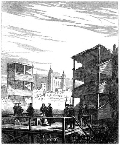 Egzekucja Lorda Derwentwatera 1689-1716 na Tower Hill, Londyn, 1716 XIX wiek autorstwa Unbekannt