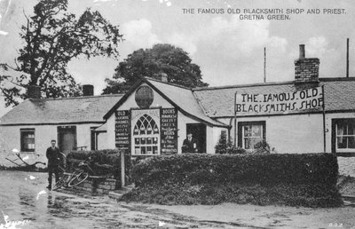Słynny stary sklep kowali, Gretna Green, Dumfriesshire, Szkocja, XX wiek autorstwa Unbekannt