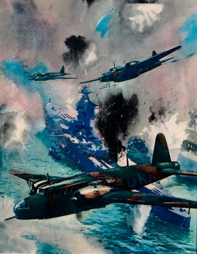 Pierwsza brytyjska agresywna akcja powietrzna wojny, nalot na Kilonię, 1940 autorstwa Unbekannt
