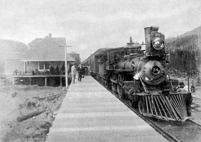 Pierwszy regularny pociąg transkontynentalny w Fernie, Kolumbia Brytyjska, Kanada, 1886 1951 autorstwa Unbekannt