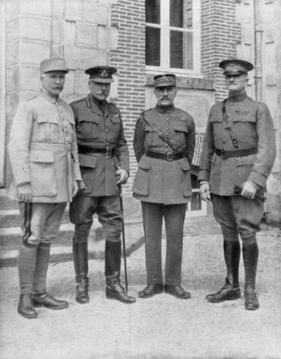 Czterech dowódców alianckich, Chateau Bombon, Francja, 1918 autorstwa Unbekannt