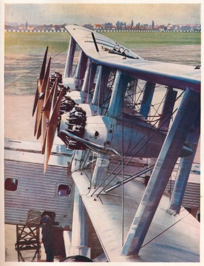 Cztery silniki Bristol Jupiter liniowca Imperial Airways Scylla, c1936 c1937 autorstwa Unbekannt