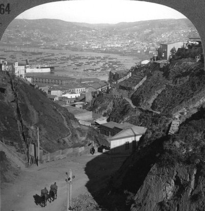Port i miasto Valparaiso, Chile, ok. 1900 autorstwa Unbekannt