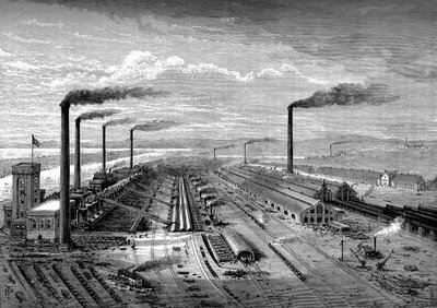 Huta żelaza i stali w Barrow, ok. 1880 r. autorstwa Unbekannt