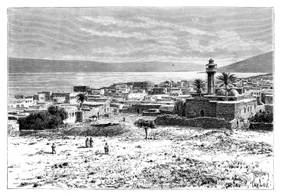 Jezioro i miasto Tyberiady, Izrael, 1895 autorstwa Unbekannt