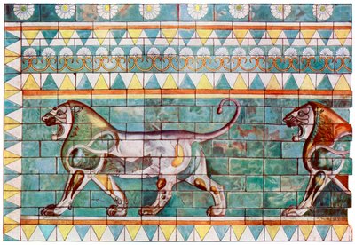 Fryz lwa z zimowego pałacu króla Dariusza w Suzie, Iran, 1933-1934 autorstwa Unbekannt