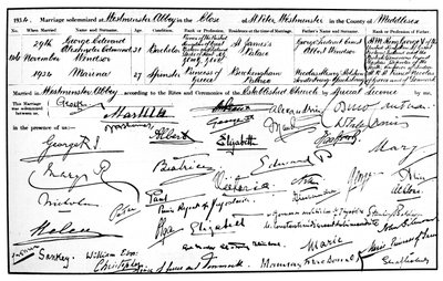 Akt małżeństwa księcia i księżnej Kentu, 1934 autorstwa Unbekannt
