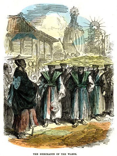 Kupcy z okręgu, procesja noworoczna w Jokohamie, Japonia, 1872 autorstwa Unbekannt