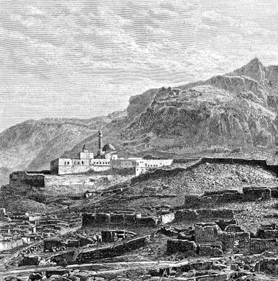 Meczet i zrujnowana dzielnica Bayazid Dogubayazit, Turcja, 1895 autorstwa Unbekannt