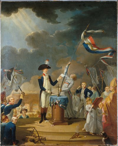 Przysięga La Fayette na Festiwalu Federacji, 14 lipca 1790, 1791. autorstwa Unbekannt