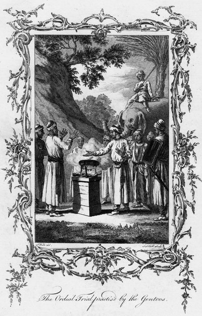 Próba próbna praktykowana przez Gentoos, ok. 1770 r. autorstwa Unbekannt