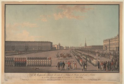 Parada przed Pałacem Zimowym w Petersburgu, 1799 autorstwa Unbekannt