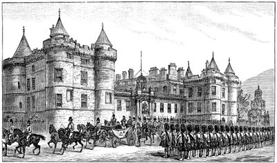 Królowa opuszcza Pałac Holyrood, Edynburg, 1886, 1900 autorstwa Unbekannt