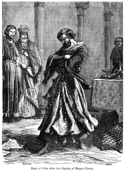 Wściekłość króla Jana 1167-1216 po podpisaniu Magna Carta c1215 autorstwa Unbekannt