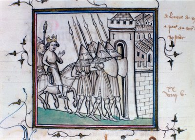 Powrót Karola VI z Francji po bitwie pod Rosbecque, 1382, XIV-XV w. autorstwa Unbekannt